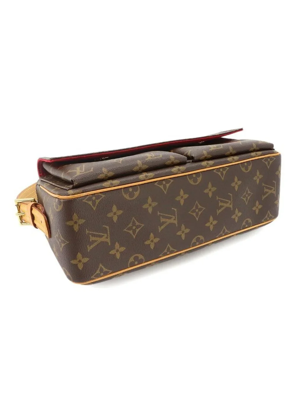 Louis Vuitton Monogram Viva Cite MM Shoulder Bag Brown Gold